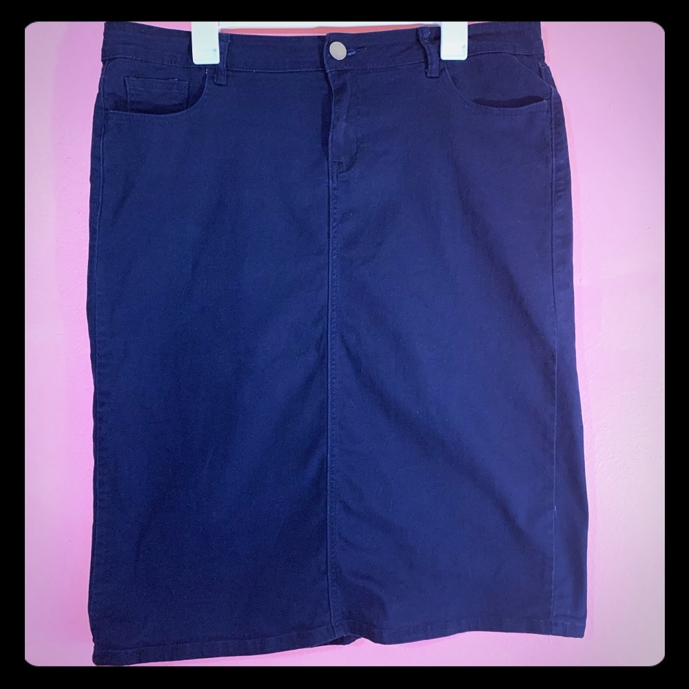 Navy Jean Skirt